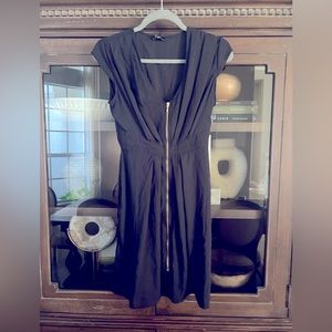H&M BLACK ZIPPER DRESS SZ 8
